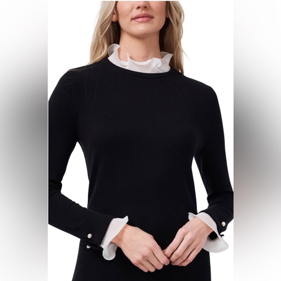 NWOT CeCe Ruffle Collar Long Sleeve Sweater Dress Size Small - Picture 5 of 8
